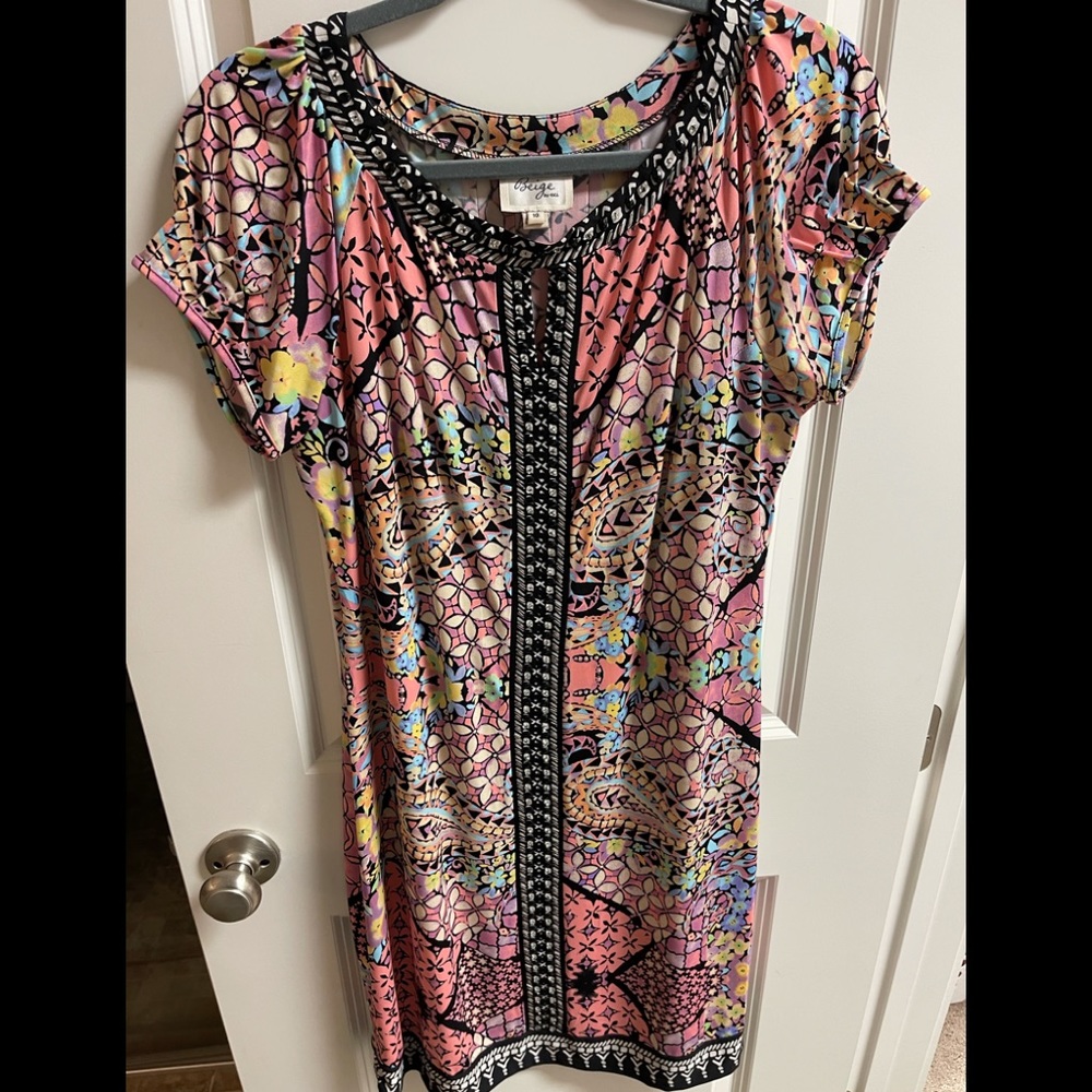 Multi Colored short sleeve dress Sz 10